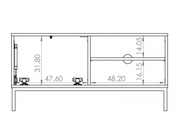 TV Kommode ERISTO small Hickory-Holzoptik Abmessungen | www.artigo.at